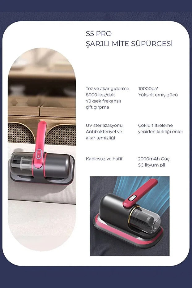 S5 Pro Yeni Model Şarjlı El Süpürgesi 10.000PA Yüksek Emiş Gücü İle En Güçlüsü