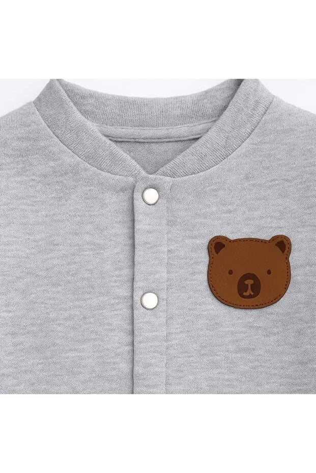 Pamuklu Likralı Önden Çıtlı 4 Mevsim Bebek Takımı (6-24 Ay)