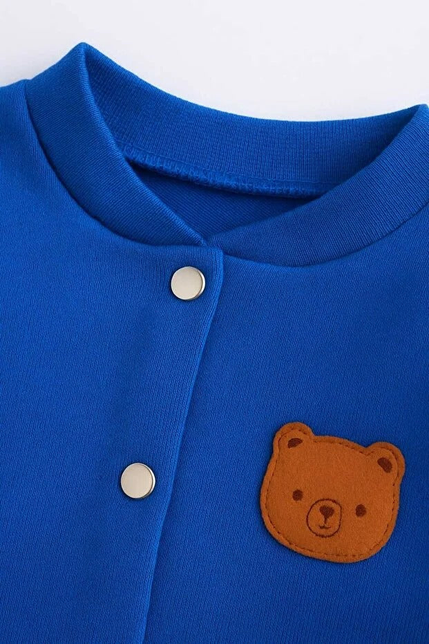 Pamuklu Likralı Önden Çıtlı 4 Mevsim Bebek Takımı (6-24 Ay)