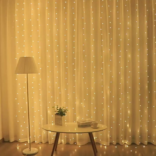 300 Ledli 10 Sarkıt Perde Led Işık-8 Fonksiyon, Uzaktan Kumandalı, 3x3 Metre